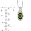 Thumbnail Image 2 of Enchanted Disney Tinker Bell Green Topaz and 1/10 CT. T.W. Diamond Star Pendant in Sterling Silver and 10K Gold - 19"