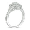 Thumbnail Image 2 of 1/2 CT. T.W. Diamond Triple Cushion Frame Crossover Shank Engagement Ring in 10K White Gold