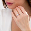 Thumbnail Image 2 of 1/2 CT. T.W. Diamond Double Frame Crossover Shank Engagement Ring in 10K White Gold
