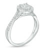 Thumbnail Image 3 of 1/2 CT. T.W. Diamond Double Frame Crossover Shank Engagement Ring in 10K White Gold