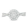 Thumbnail Image 4 of 1/2 CT. T.W. Diamond Double Frame Crossover Shank Engagement Ring in 10K White Gold
