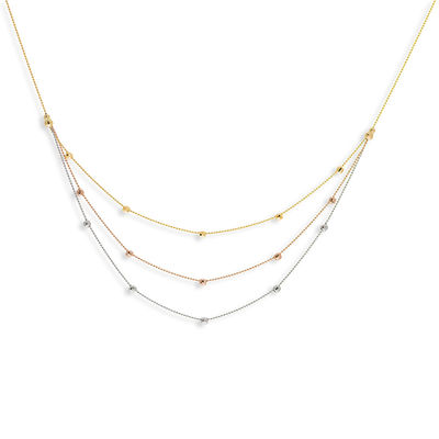 Diamond-Cut Bead Station Triple Strand 