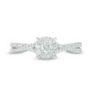 Thumbnail Image 4 of 1/2 CT. T.W. Diamond Frame Crossover Shank Engagement Ring in 10K White Gold