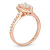 3/4 CT. T.W. Composite Diamond Pear-Shaped Frame Engagement Ring in 10K Rose Gold