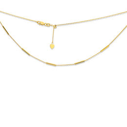 Bar Station Choker Necklace in 14K Gold - 16&quot;