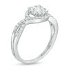 Thumbnail Image 3 of 1/2 CT. T.W. Diamond Frame Swirl Bypass Engagement Ring in 10K White Gold