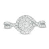 Thumbnail Image 4 of 1/2 CT. T.W. Diamond Frame Swirl Bypass Engagement Ring in 10K White Gold