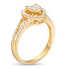 Thumbnail Image 3 of 1/2 CT. T.W. Composite Diamond Heart Frame Split Shank Engagement Ring in 10K Gold