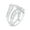 Thumbnail Image 1 of 1-1/2 CT. T.W. Baguette and Round Diamond Chevron Solitaire Enhancer in 14K White Gold