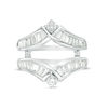 Thumbnail Image 5 of 1-1/2 CT. T.W. Baguette and Round Diamond Chevron Solitaire Enhancer in 14K White Gold