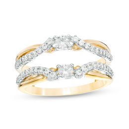 1/2 CT. T.W. Diamond Crossover Solitaire Enhancer in 10K Two-Tone Gold