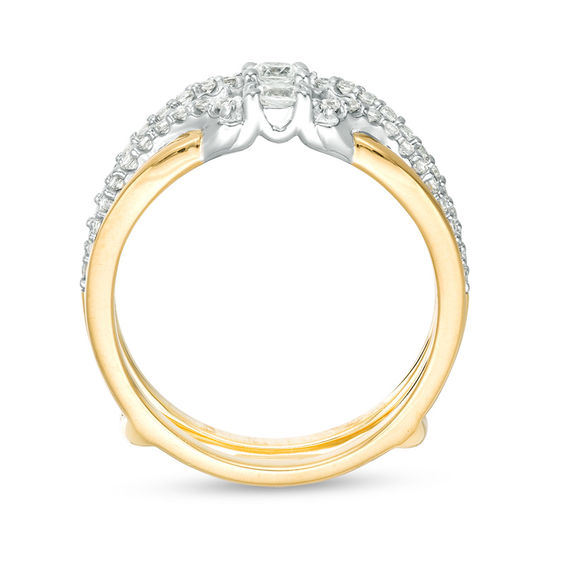 1/2 CT. T.w. Diamond Crossover Solitaire Enhancer in 10K Two-Tone Gold