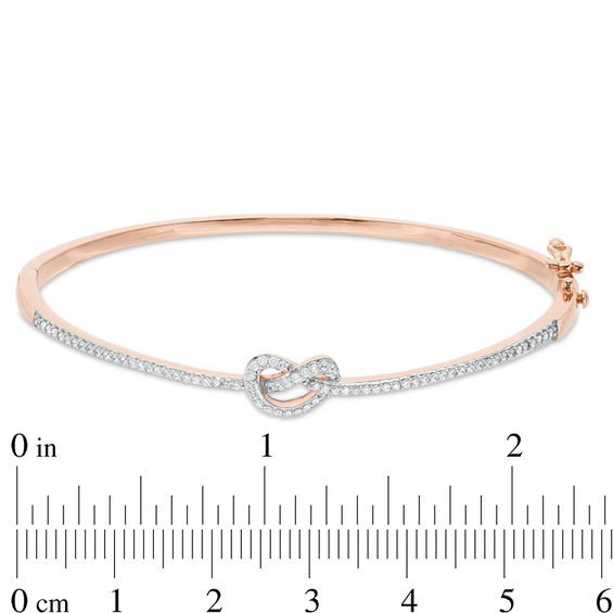 1/2 CT. T.w. Diamond Pretzel Knot Bangle in 10K Rose Gold