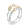 Thumbnail Image 1 of 3/8 CT. T.W. Diamond Infinity Chevron Solitaire Enhancer in 10K Two-Tone Gold