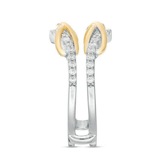 3/8 CT. T.w. Diamond Infinity Chevron Solitaire Enhancer in 10K Two-Tone Gold