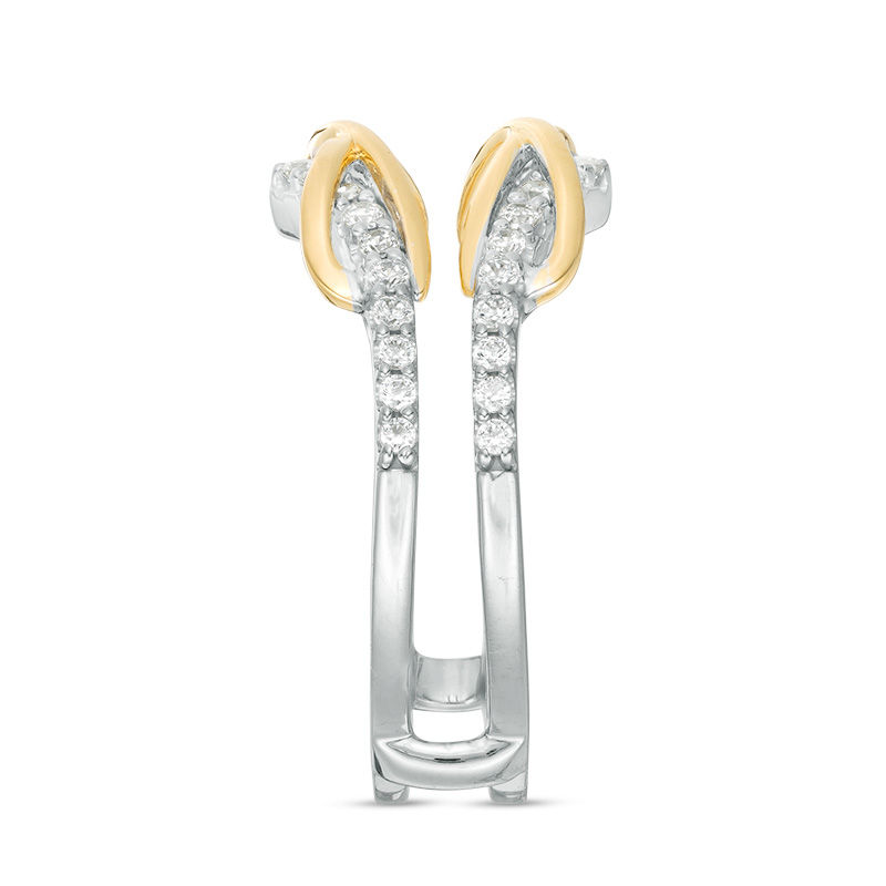 Main Image 4 of 3/8 CT. T.W. Diamond Infinity Chevron Solitaire Enhancer in 10K Two-Tone Gold