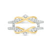Thumbnail Image 6 of 3/8 CT. T.W. Diamond Infinity Chevron Solitaire Enhancer in 10K Two-Tone Gold
