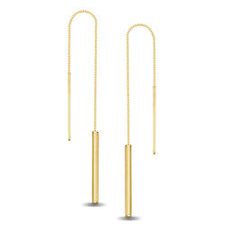 Linear Bar Threader Earrings in 14K Gold