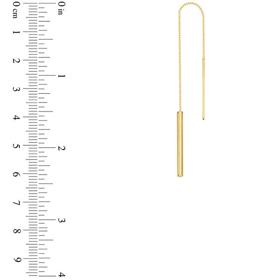 Linear Bar Threader Earrings in 14K Gold