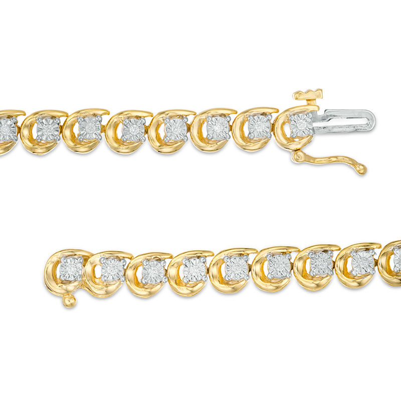 Main Image 3 of 1/4 CT. T.W. Diamond Tennis Bracelet in 10K Gold - 7.25"