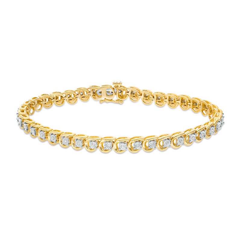 1/4 CT. T.W. Diamond Tennis Bracelet in 10K Gold - 7.25"