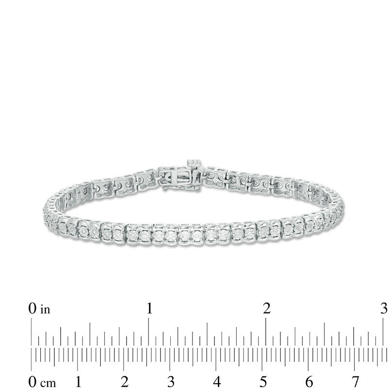 1/4 CT. T.W. Diamond Tennis Bracelet in Sterling Silver - 7.25"