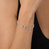Thumbnail Image 2 of 1/10 CT. T.W. Diamond Open Flame Link Bracelet in Sterling Silver - 7.25"