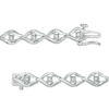 Thumbnail Image 3 of 1/10 CT. T.W. Diamond Open Flame Link Bracelet in Sterling Silver - 7.25"