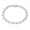 Thumbnail Image 4 of 1/10 CT. T.W. Diamond Open Flame Link Bracelet in Sterling Silver - 7.25"