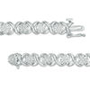 Thumbnail Image 2 of 1/2 CT. T.W. Multi-Diamond "XO" Bracelet in Sterling Silver - 7.25"
