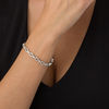Thumbnail Image 2 of 1/5 CT. T.W. Diamond Open Marquise Link Bracelet in Sterling Silver - 7.25"