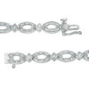 Thumbnail Image 2 of 1/5 CT. T.W. Diamond Open Marquise Link Bracelet in Sterling Silver - 7.25"