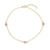 Thumbnail Image 1 of Puff Heart Station Anklet in 14K Two-Tone Gold - 10"