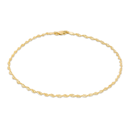 2.1mm Dorica Singapore Chain Anklet in 14K Gold - 10"
