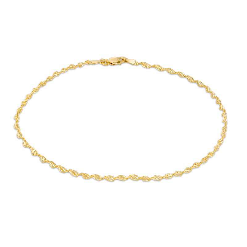 Main Image 1 of 2.1mm Dorica Singapore Chain Anklet in 14K Gold - 10"