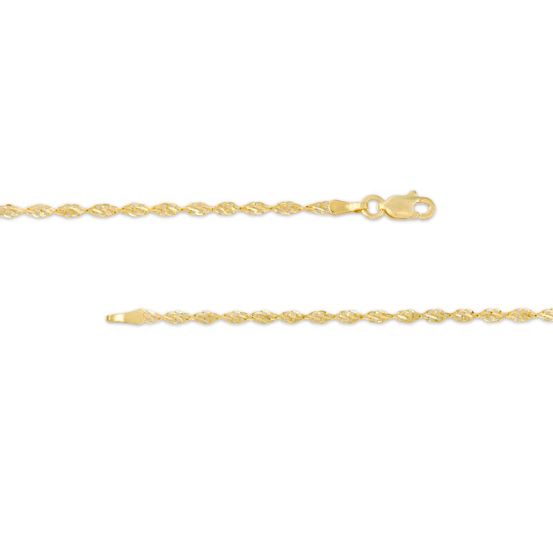 Main Image 3 of 2.1mm Dorica Singapore Chain Anklet in 14K Gold - 10"