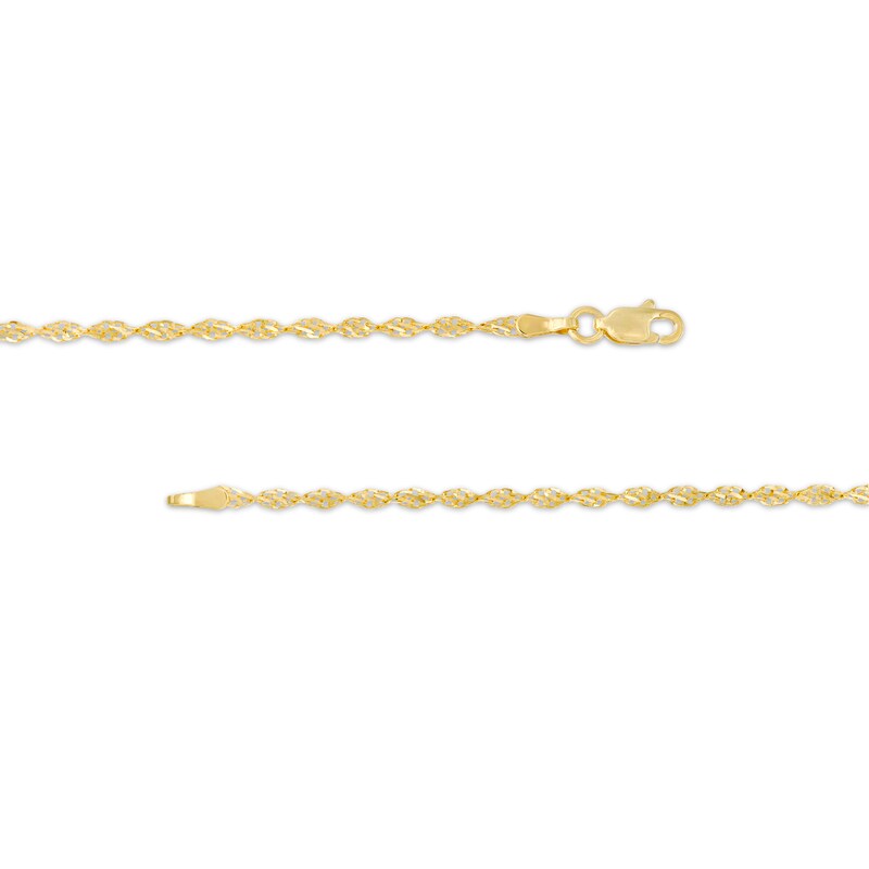 2.1mm Dorica Singapore Chain Anklet in 14K Gold - 10"