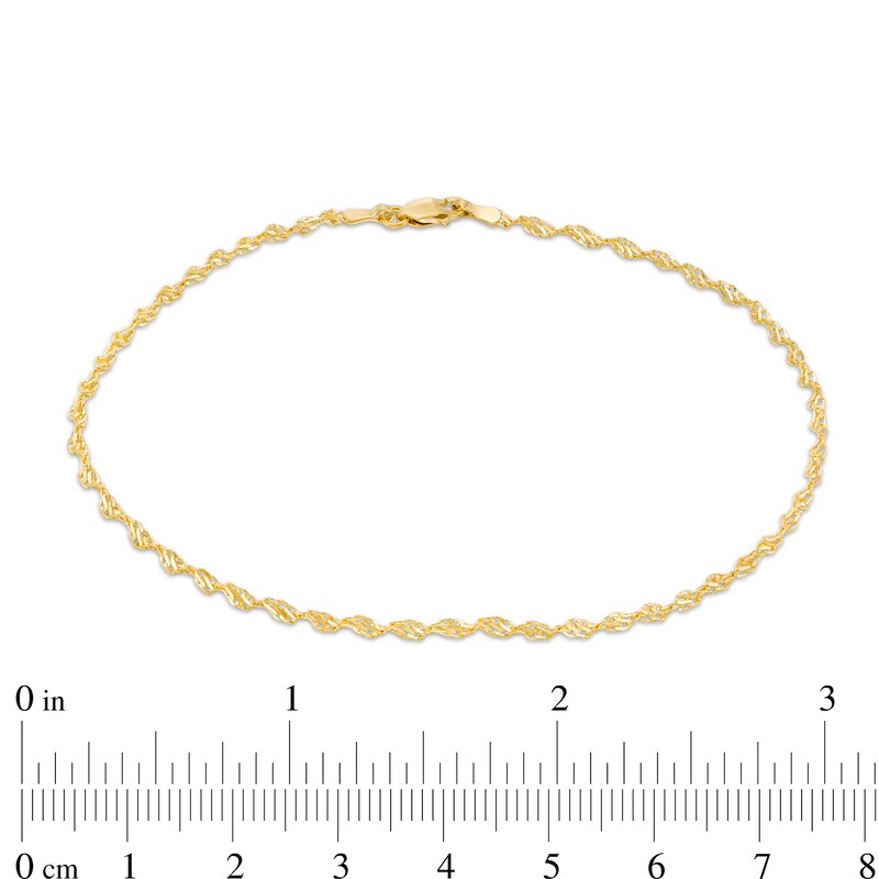 Main Image 4 of 2.1mm Dorica Singapore Chain Anklet in 14K Gold - 10"