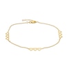 Thumbnail Image 0 of Triple Heart Station Anklet in 14K Gold - 10"