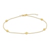 Thumbnail Image 1 of Diamond-Cut Bead Station Anklet in 14K Gold - 10&quot;