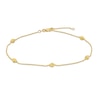 Thumbnail Image 0 of Diamond-Cut Bead Station Anklet in 14K Gold - 10"