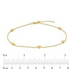 Thumbnail Image 4 of Diamond-Cut Bead Station Anklet in 14K Gold - 10&quot;