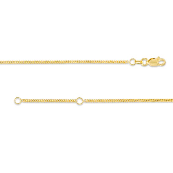 040 Gauge Curb Chain Anklet in 14K Gold - 10"