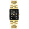 Thumbnail Image 0 of Ladies' Bulova Modern Diamond Accent Gold-Tone Watch with Rectangular Black Dial (Model: 97P135)