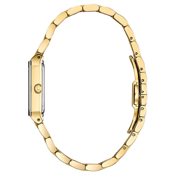 Ladies' Bulova Modern Diamond Accent Gold-Tone Watch with Rectangle ...