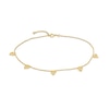 Thumbnail Image 1 of Heart Station Anklet in 14K Gold - 10&quot;