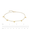 Thumbnail Image 3 of Heart Station Anklet in 14K Gold - 10"