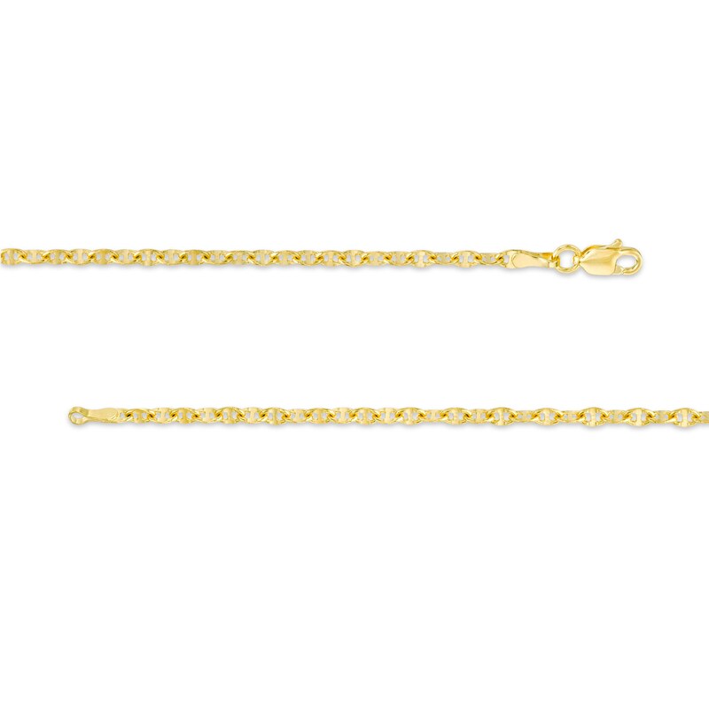 060 Gauge Valentino Chain Anklet in 14K Gold - 10"