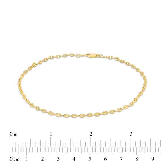 060 Gauge Valentino Chain Anklet in 14K Gold - 10"