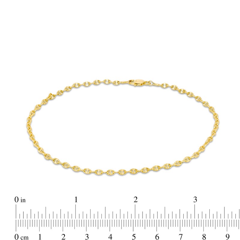 060 Gauge Valentino Chain Anklet in 14K Gold - 10"